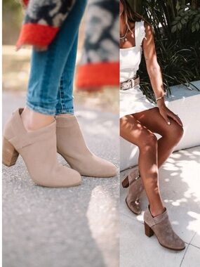 Koolaburra by UGG Ortholite Amalea Tan Suede Heeled Ankle Booties